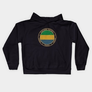 Vintage Gabon Gabonese Republic Africa African Flag Kids Hoodie